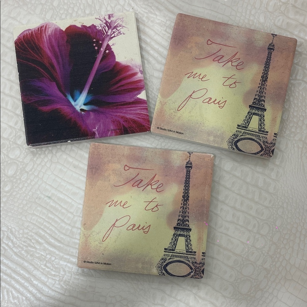 Paris Themed Coasters Set